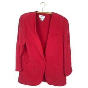 FINAL Vintage Red Polyester Suit Dress Jacket 12